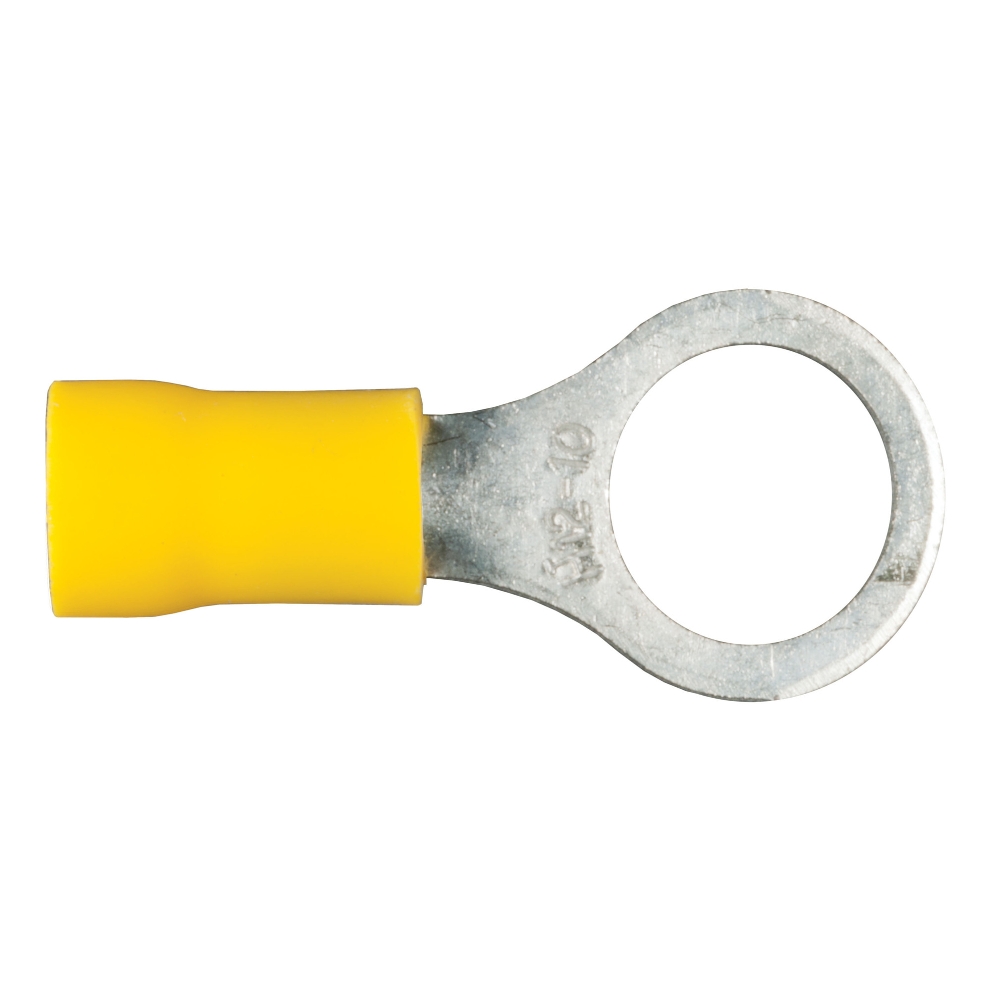 Curt Manufacturing Vinyl-Insulated Ring Terminal Wire Connectors — 12-10 Ga., 3/8in. Stud, Yellow, 100 Pack, Model# 59538